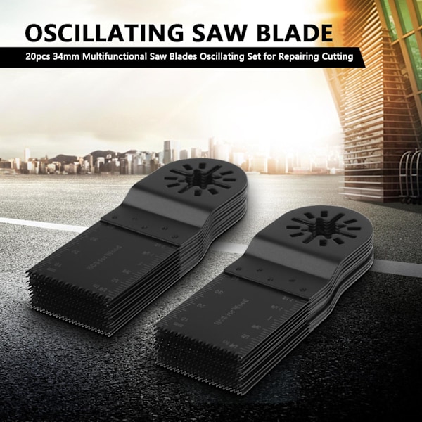 20 stk. 34 mm Multifunktionelle Savblade Oscillerende Sæt til Reparation og Skæring