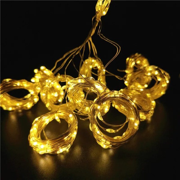 LED Gardin Istapp Lys Jul Lysdekorasjon 3m Fjernkontroll USB Bryllupsgirlander for Soverom Party Hjem 6x2M Green