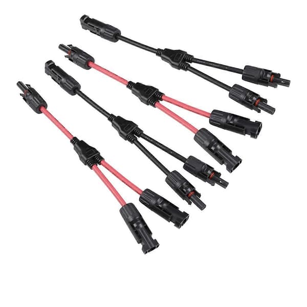 Y Grenstik 1 til 2 Parallelforbindelse Solcellekonnektor Fotovoltaisk Paneladapter til Batteri Plat