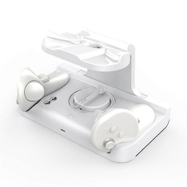 För Quest3 VR Grip Laddningsbas 3 Headset Bländande Färg Laddningsvagga Laddare, Vit