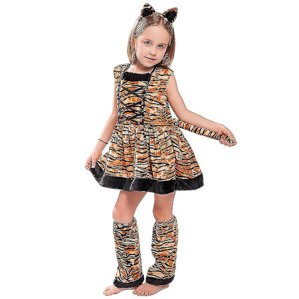 Rask Levering S-xl Jenter Halloween Purim Tiger Jente Cosplay Kostymer S