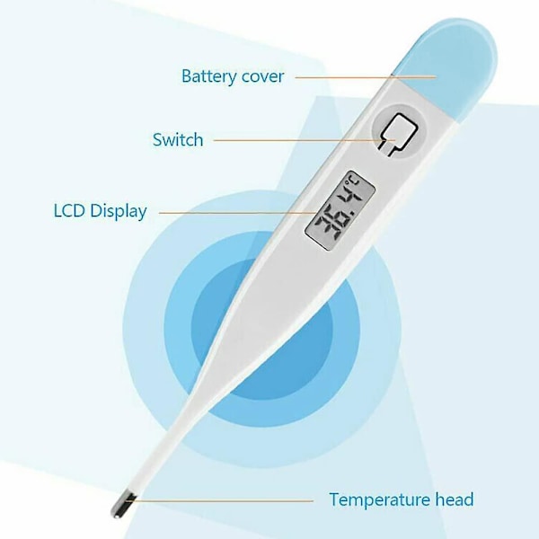 1 st Digital LCD Termometer Medicinsk Kroppstemperatur Mun Slumpmässig