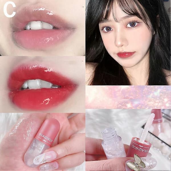 Vanntett Mini Kapsel Lipgloss Skimmer Langvarig Sminke Skjønnhet Set
