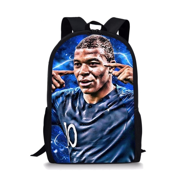 Fotbollsstjärna - Kylian Mbappé Skolväska för Pojkar & Flickor Hzy12064c