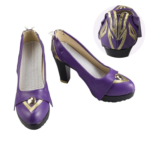 Spil Genshin Impact Keqing Cosplay Kostumer Genshin Ke Qing Impact Halloween Cos Sko Keqing Hestehaler Blandet Lilla Cosplay Paryk shoes One Size