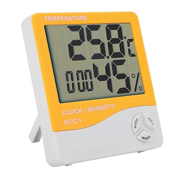 Inomhustermometer med hygrometer och digital LCD-display för hem, kontor, växthus, inomhusträdgård