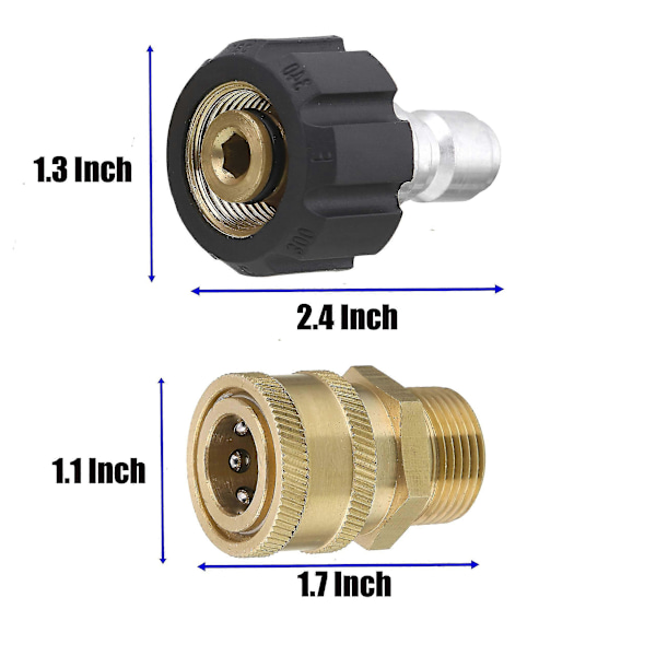 M22 Daglig Højtryksrenser Adapter Kit 14mm Drejeled til M22 Metrisk Fitting