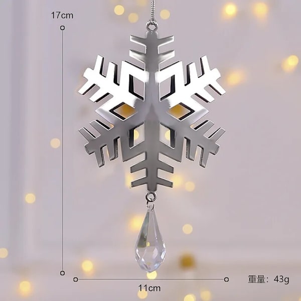 15 cm Jul Snöflinga Julgransdekorationer Noel Kristall Ren Krans Hängande Ornament God Jul Dekor För Hemmet 2023 P