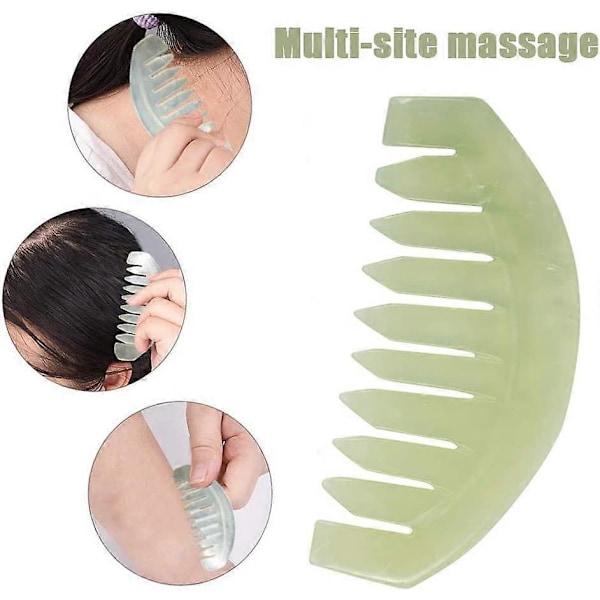 Jade Sten Massagekam Traditionell Naturlig Jade Massager Akupunktur Huvudterapi Triggerpunktsbehandling