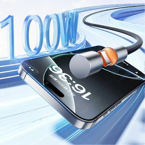 C-tyypin datakaapeli 100W - Pikalatausjohto iPhone 16:lle 2M