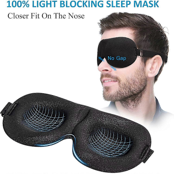 Sovmask för sidosovare, 100% mörkläggning 3D, 3-pack