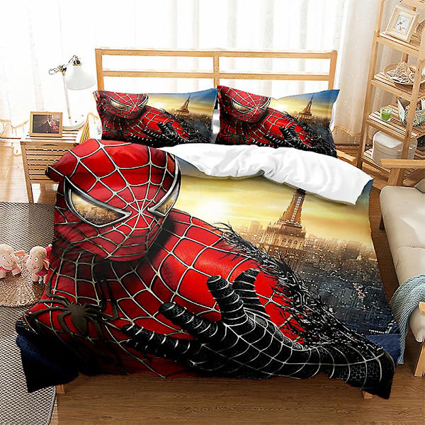 Spider-man 3D-printet sengesett dynetrekk dynetrekk putetrekk barnegave farge 6 US QUEEN 228x228cm