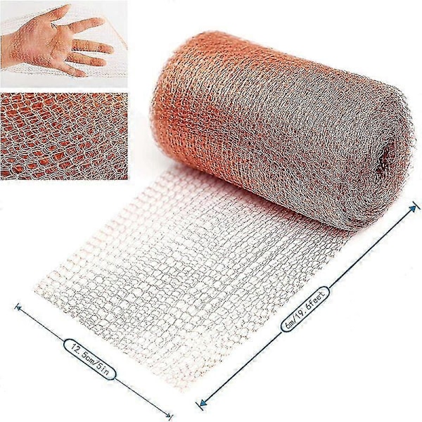Høykvalitets gnagernetting, 100% kobber anti snegle mus rotte fugl nematoder Ferramol, kobberstrikket netting for innendørs, hage (6 meter)