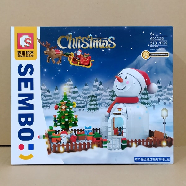 Senbao Building Blocks Christmas Snowman House Building Blocks Julegaver Julegaver