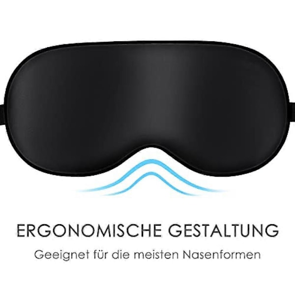 Sovmask i siden för kvinnor och män, justerbar ögonmask