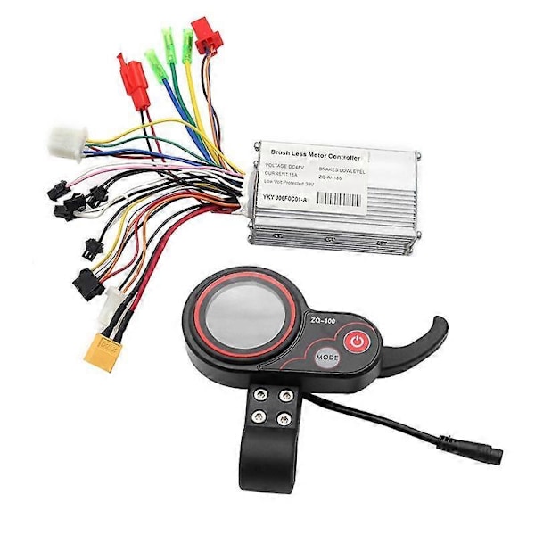 48V Kontroller+ZQ-100 Mätare för Körsträcka Hastighetsjusterbar Elektrisk Skotermätare 6-Pin Display för El