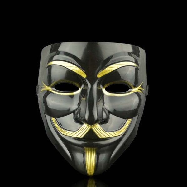 Halloween Cosplay Masks V för Vendetta Film Anonym Mask för vuxna barn Film Tema Mask Party Present Cosplay kostymtillbehör Golden