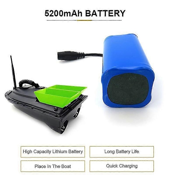 Oppladbart 7.4V 5200mAh batteri for Flytec 2011-5 1.5kg Lastefjernkontrollbåt Boris