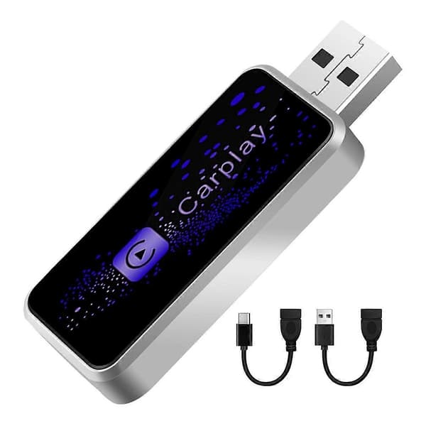 Langaton CarPlay -sovitin, Plug and Play -langaton CarPlay -sovitin USB-A- ja USB-C-kaapelilla IOS 1:lle