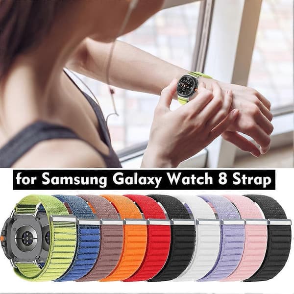 Nylon Strap for Samsung Watch 8 Strap Classic Adjustable Replacement Wristband Grön