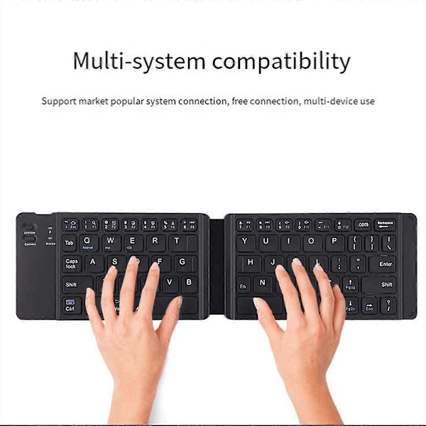 Dobbel Sammenleggbar Trådløst Bluetooth-tastatur for Nettbrett, A