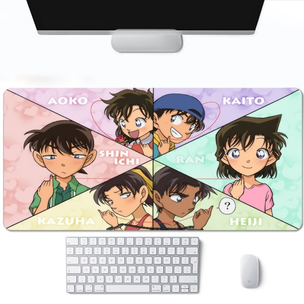 Anime Detektiv Conan Spelmatta Tillbehör Gamer Full Gummi Musmatta Matta 2mm Tjock Tangentbord Skrivbordsunderlägg A9 300x700x2mm