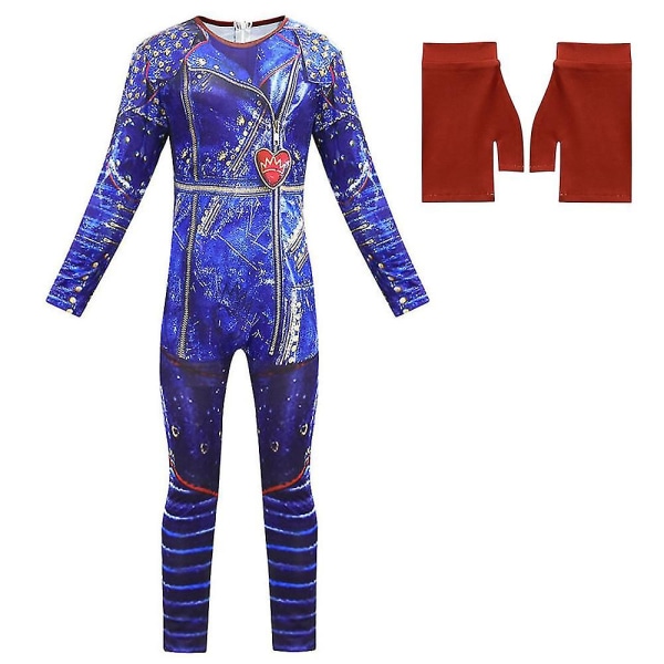 Descendants 3 Evie Barn Cosplay Kostym Party Jumpsuit Maskeradklänning 7-8 Years