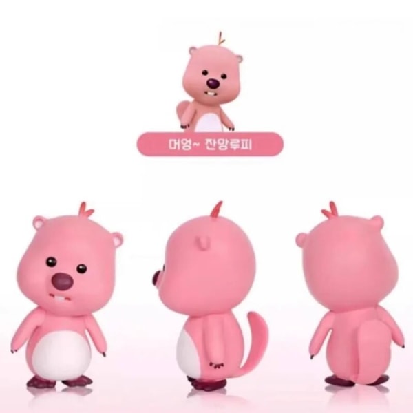 Korea Zanmang Loopy Mystery Blind Box Kawaii Pink Beaver 6,5 cm PVC Action Figur Doll Leksaker Söt Loopy Room Bildekor Barnpresent C