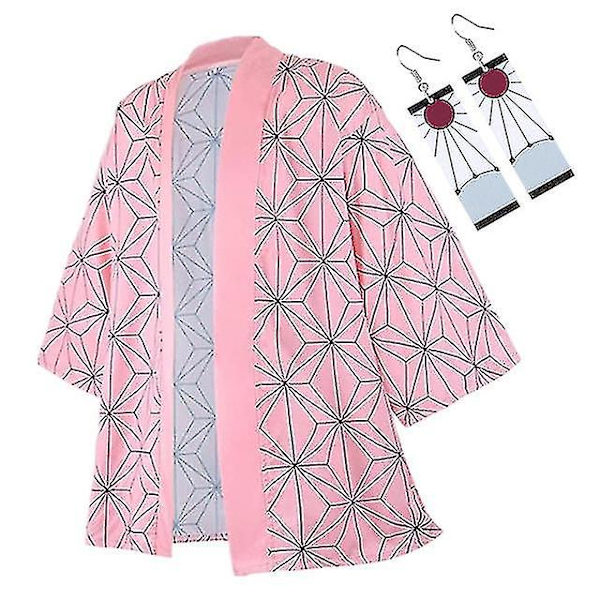 Paras Alennusanime Cosplay Puku Demon Slayer Kimetsu No Yaiba Haori Kimono Agatsuma Zenitsu Kochou Shinobu Kesätakki Paita Anime Vaatteet H XL