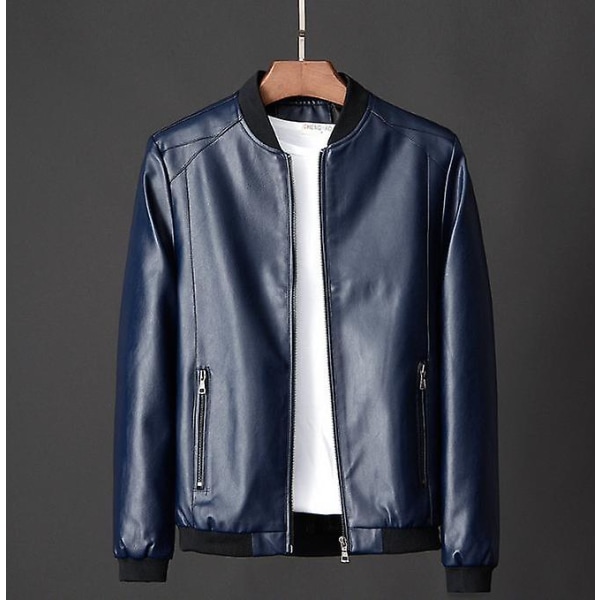 Syksy Talvi Nahkatakki Miehet Pommitakki Moottoripyörä Pu Takki Plus Koko 8xl Rento Vintage Musta Biker Tasku Vetoketjutakit 4XL