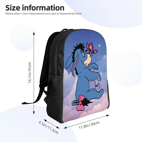 Æsel Cute Rygsæk Casual Justerbar Skoletaske Unisex Laptop Dagstursrygsæk Letvægts Stor Kapacitet Rejsetaske Skoletaske - XTYD6063