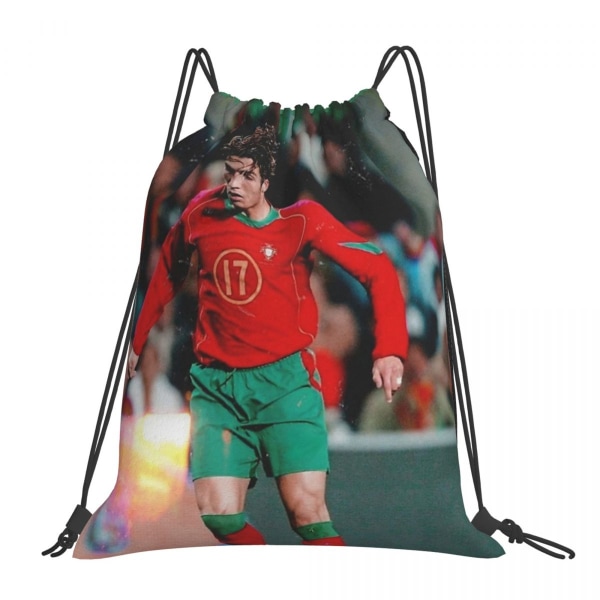 Cristiano Ronaldo Cr7 Rygsæk Bærbar Snørepose Lomme Gymnastiktaske 4 One Size