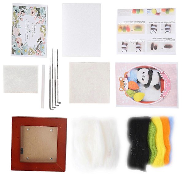 Nålefiltningssæt Fotoramme Uldfiltningsartikler Plysdyr DIY Lav Materiale215# Ballon Panda