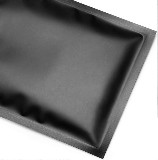 100 stk. 8x12+3cm forseglbare poser til opbevaring af mad, sorte.
