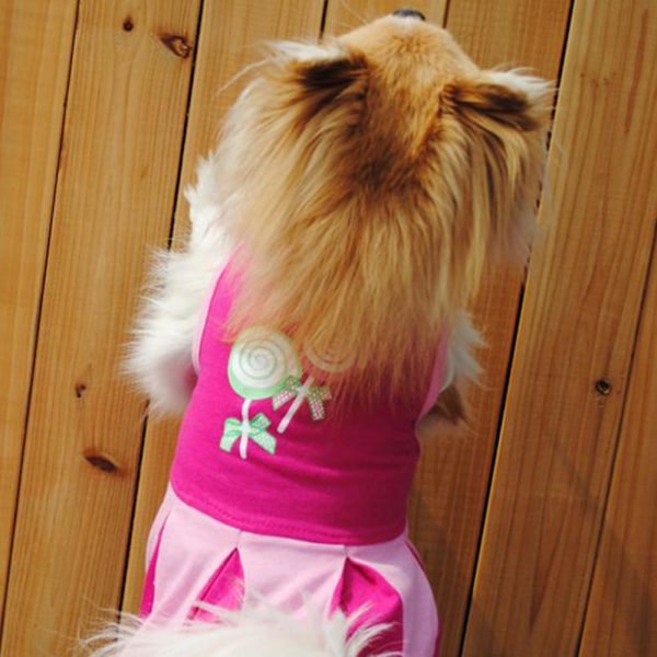 Pet Mini Kjole Cheerleader Kjole Hunde Bomuld Sommerkjole m