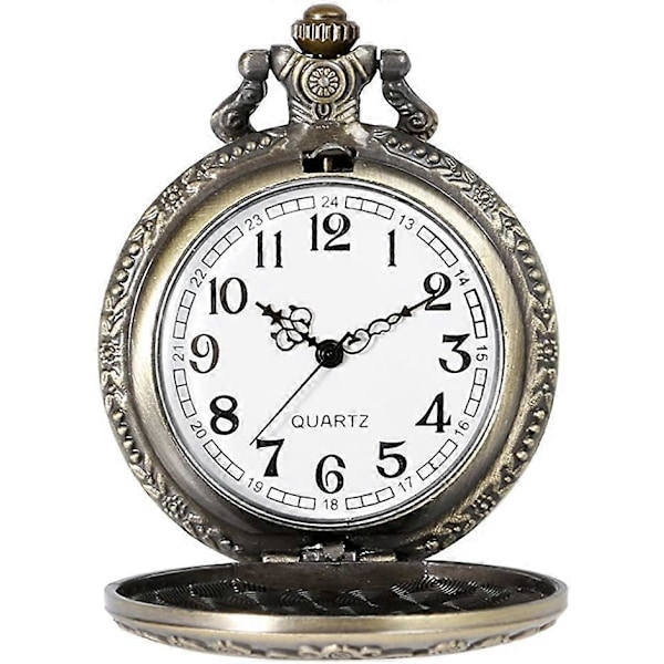 Alice i Eventyrland-tema 3D Bronse Effekt Dame Quartz Lommeur Halskjede - På 32\" Tommer / 80cm Kjede
