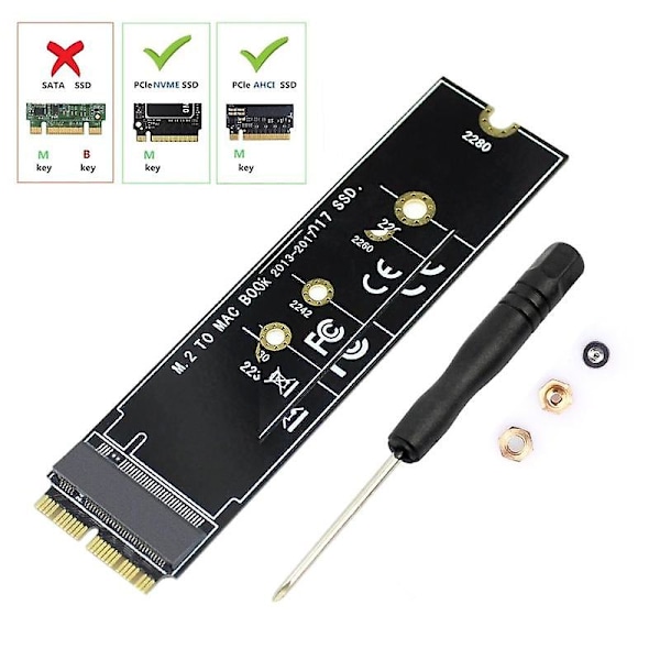 M.2 NVME SSD Konverter Adapterkort til MacBook Air Pro Retina 2013-2017 NVME/AHCI SSD Opgraderingssæt Til A1465 A1466 A1398 A1502