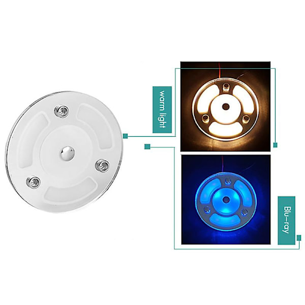 Dual Blå/Hvid Tryk Dæmper LED Lampe 12-30V DC LED Cirkulær Loftslampe til RV Autocamper Ma