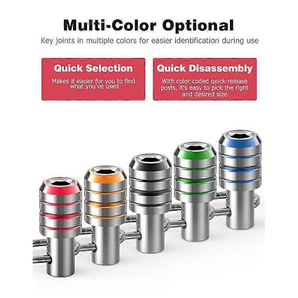 Bitshållare, 10 st 1/4 Hex Impact Borr Snabbväxlingshållare Borrskruv Adapter