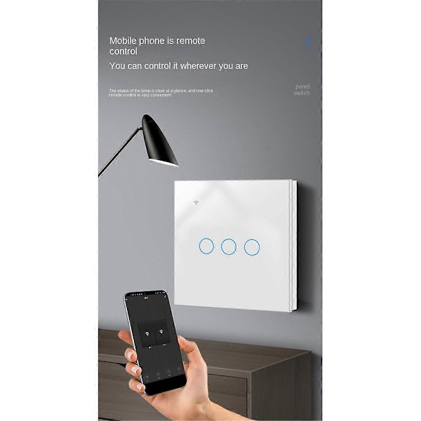 Zigbee Enkel Noll Eldledning Universal 2-vägs Strömbrytare Vit