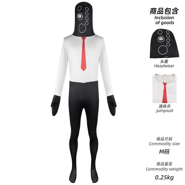 Skibidi Toilet Cosplay -asu Kaiutinmies Videokameramies TV-mies Cosplay Skibidi Toilet -asu Pelivaatteet Puku Naamio Lapsi Aikuinen loudspeaker man jumpsuit XL