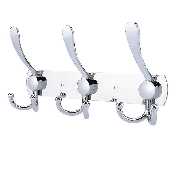 Multifunktionel Væghænger i Rustfrit Stål Krog Række Håndklæde Hat Rack til Badeværelse (3 Kroge)