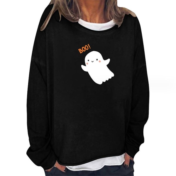 Halloween T-shirt Pumpa Face Skjorta Dam Långärmad Höst Pumpa Skjorta Halloween Tee Shirt Topp style 9 XL