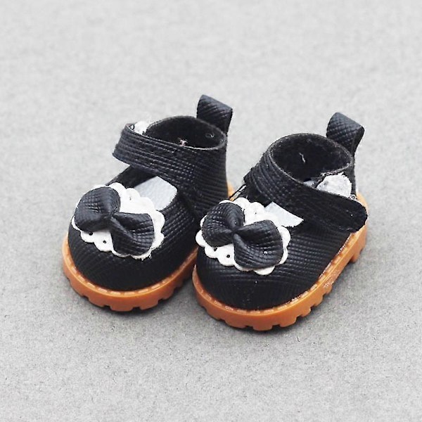 17cm Mini Plyschdockas Kläder Outfit Tillbehör För Korea Kpop Exo Labubu Idol Dockor Läderjacka Set Kläder Gåva 10 balck bow shoes