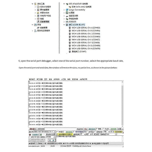 CH344Q USB Typ C till 8-vägs TTL Seriell Modul 8-Kanalig Seriell Port UART Multi-Kanalig Seriell Port E