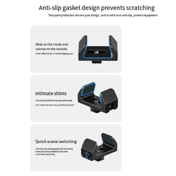 Universell Powerbank-fäste Hållare Cold Shoe-fäste för 53 mm till 72 mm Strömförsörjning för DSLR-kamerabur