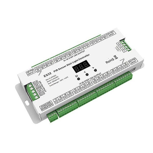 32CH ES32 PIR Sensor Trappelys Controller Infrarød Induktiv Kontakt Trappelampe Kontrol