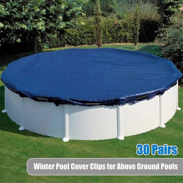 60 st Vinterpoolskyddsklämmor för Poolskydd Ovan Jord - 2 Former Poolskyddsklämmor 12 cm Pool