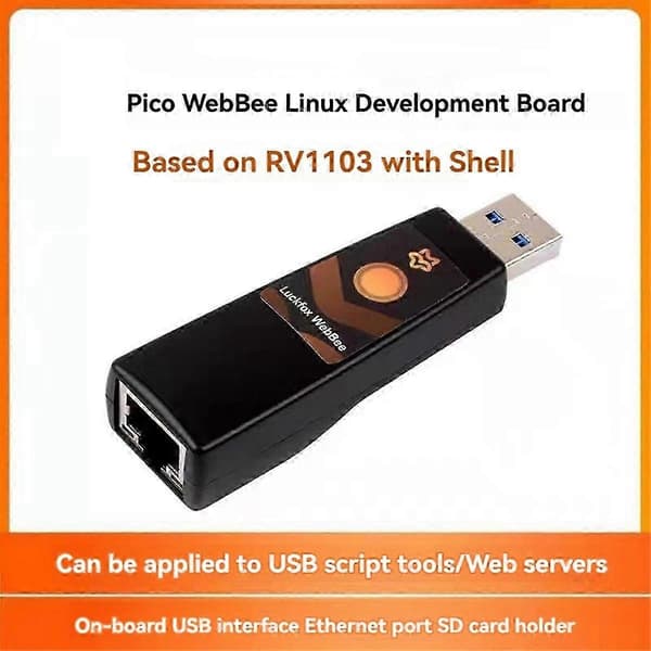 WebBee RV1103 Linux Udviklingskort med Kabinet og Flash RJ45 Ethernet PHY A7 RISC-V 64MB