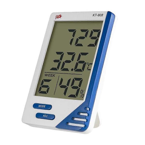 KT-908 LCD Elektronisk Temperatur- och Luftfuktighetsmätare Digital Termometer Hygrometer för Hemmet Inomhus
